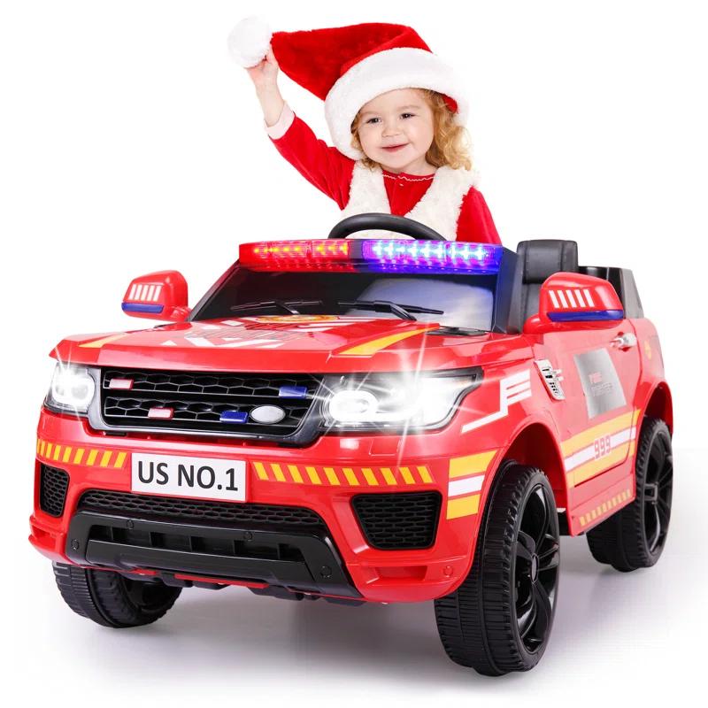 Allied Plush Inc 12V Kids Ride on Car, Electric Police Cars with Remote Control