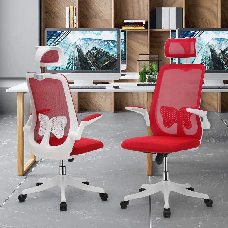 Bring Home Furniture Adjustable High-Back Office Swivel Chair, Ergonomic Mesh Seat with Headrest, Armrests, and Lumbar Support for Home Office Use (Set of 2)