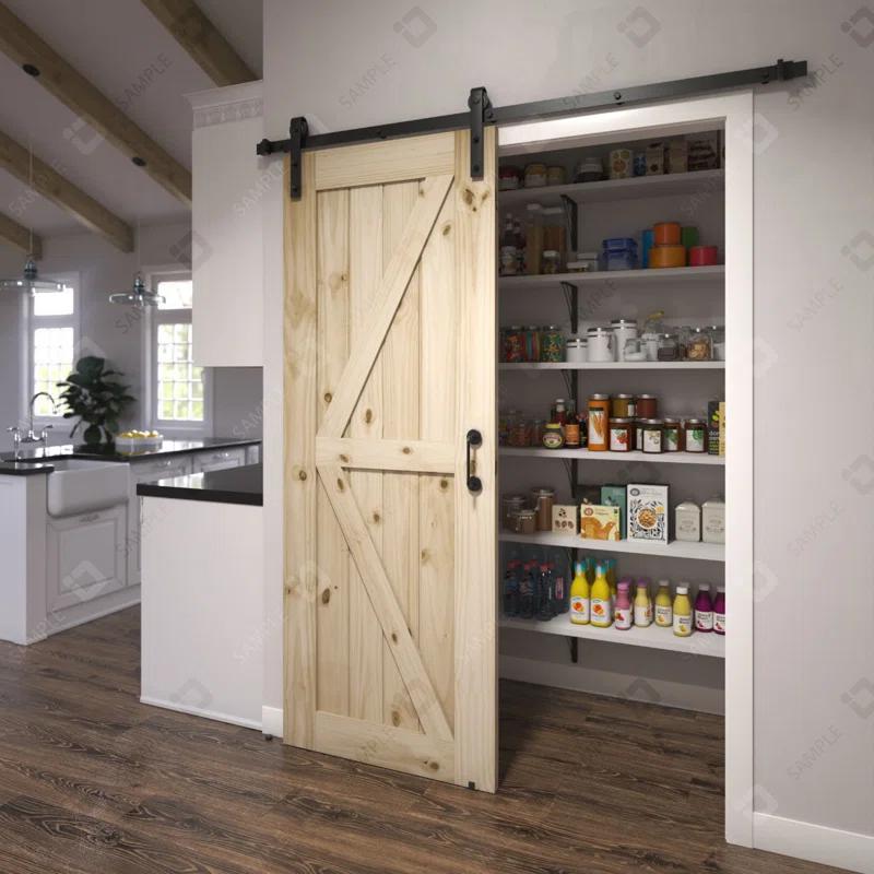 EightDoors 72-in. Matte Black Barn Door Hardware Kit