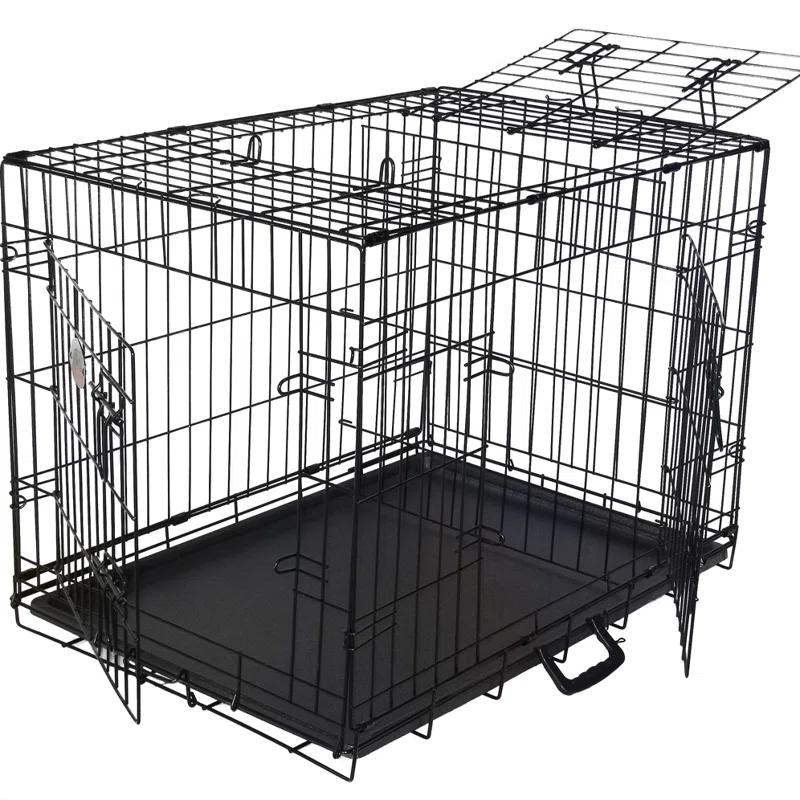 Go Pet Club Metal Collapsible Pet Crate with 3 Doors