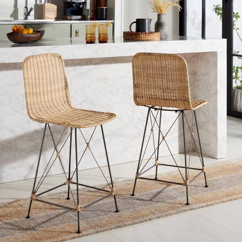 Dakota Fields Finlaggan Weaved Counter Stool (Set of 2)