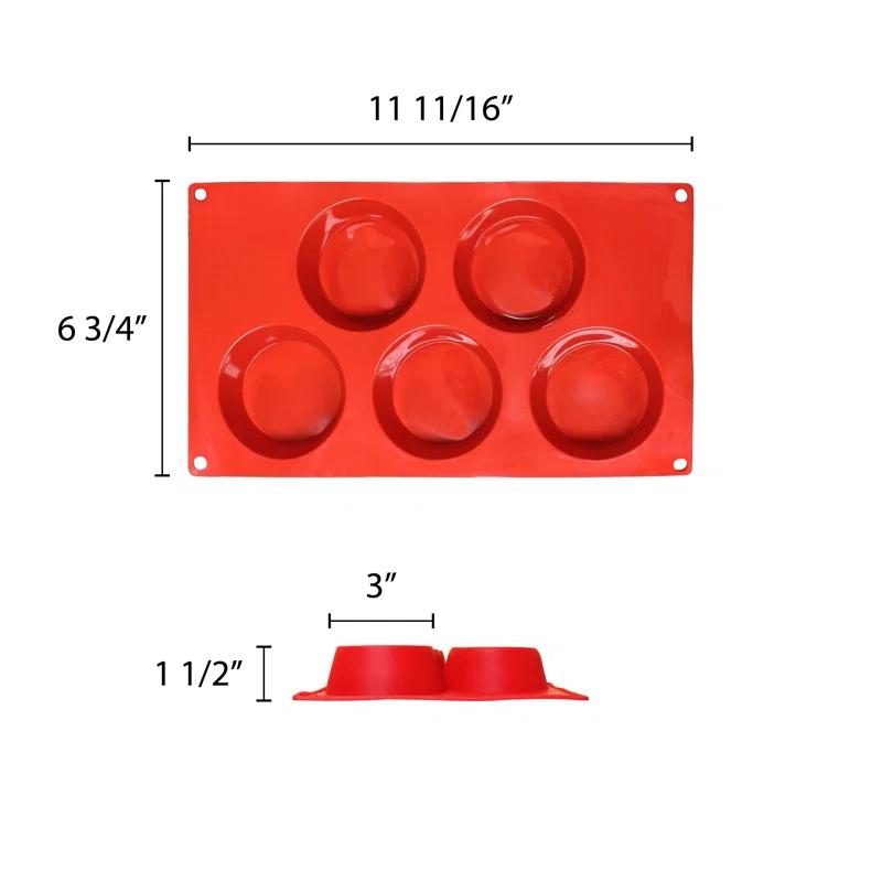 Thunder Group Inc. Thunder Group Inc. 5 Cup Non-Stick Silicone Muffin Pan with Lid