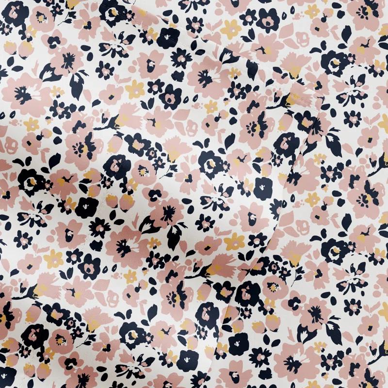 IEnjoy Home 4 Piece Sheet Set Patterned Microfiber Ultra Soft Bedding in Floral Dream