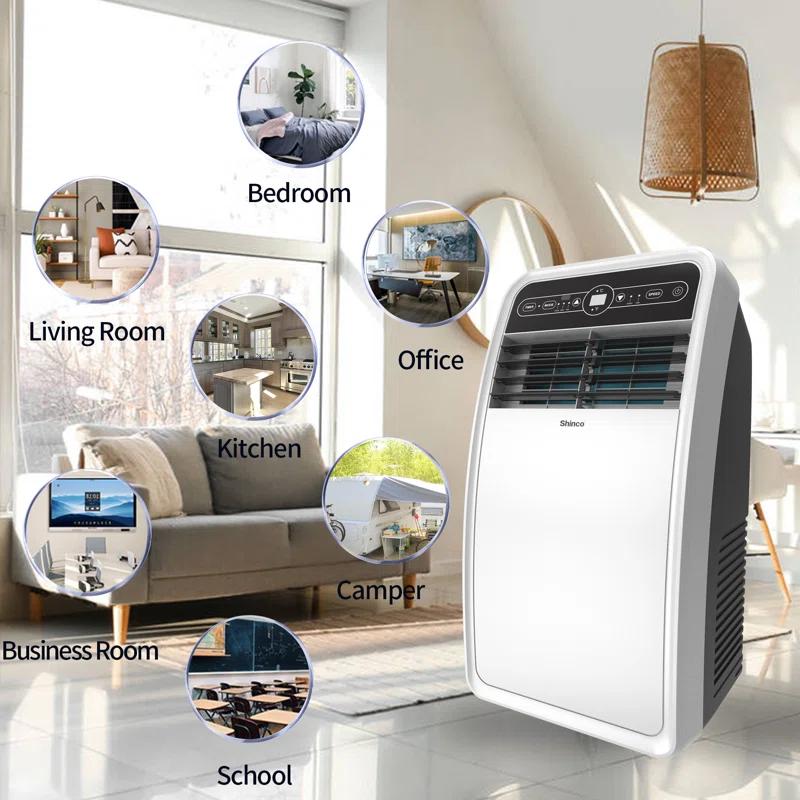Shinco 8,000 BTU(ASHRAE) Portable Air Conditioner with Remote