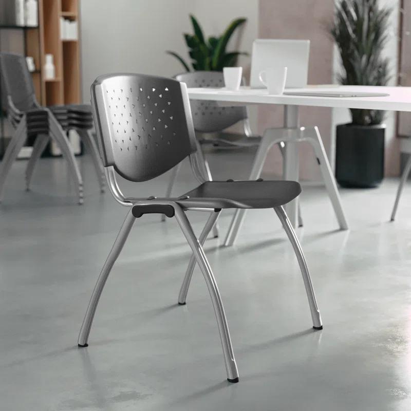 Flash Furniture Memphis 880 lb. Capacity Plastic Stack Chair with Powder Coated Frame