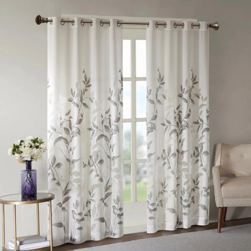 Orren Ellis Burnout Printed Curtain Panel Pair(2 Pcs Window Panels)