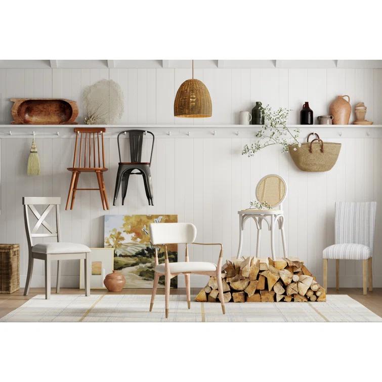 Sand & Stable™ Coastline Solid Wood Cross Back Side Chair in Gray & Reviews | Wayfair