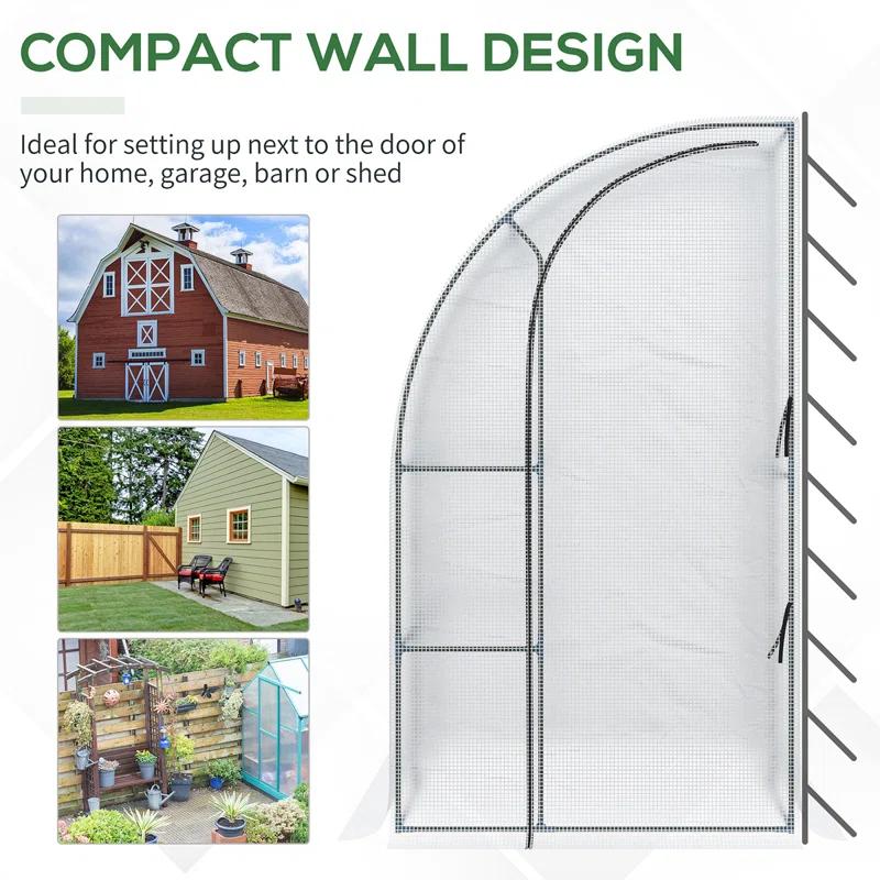 Outsunny 84" W x 84" D Lean-To Greenhouse