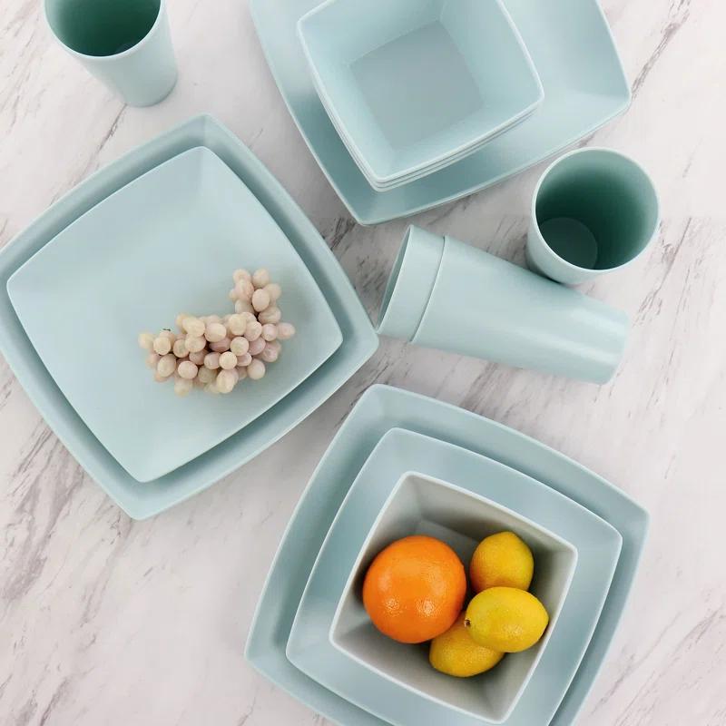 Gibson Home 16 Piece Melamine Dinnerware Set, Service for 4