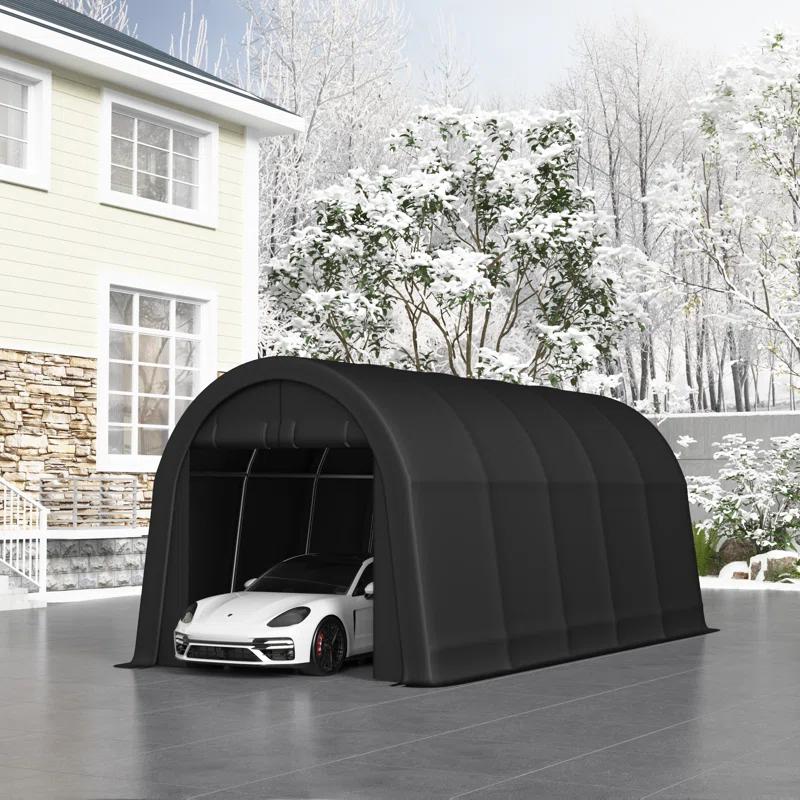 EROMMY Erommy 10 Ft. W x 20 Ft. D Galvanized Steel Portable Garage, Anti-Snow Carport, Storage Shed Canopy