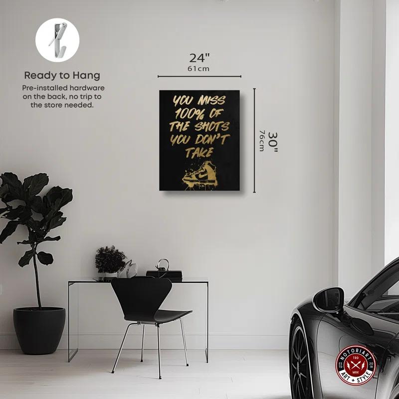 Notori Art The Shots You Take Gold Man Cave Artwork by Notoriart