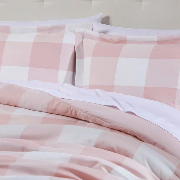 Sweet Home Collection Herringbone Weave Buffalo Check Bed in a Bag Comforter & Sheet Set