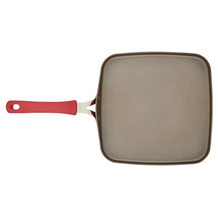Rachael Ray Rachael Ray Cook + Create Aluminum Nonstick Square Stovetop Griddle Pan, 11-Inch
