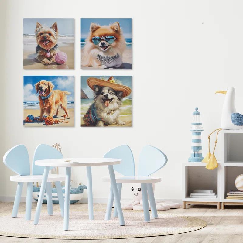 510 Design Beach Dogs Yorkie Canvas Wall Art