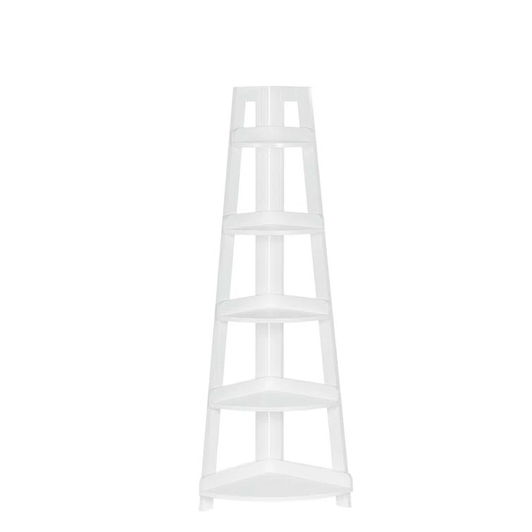 RiverRidge Home RiverRidge Amery 5-Tier Tall Corner Ladder Shelf Tower with Display Shelf and Corner Storage for Bathroom, Living Room, Office