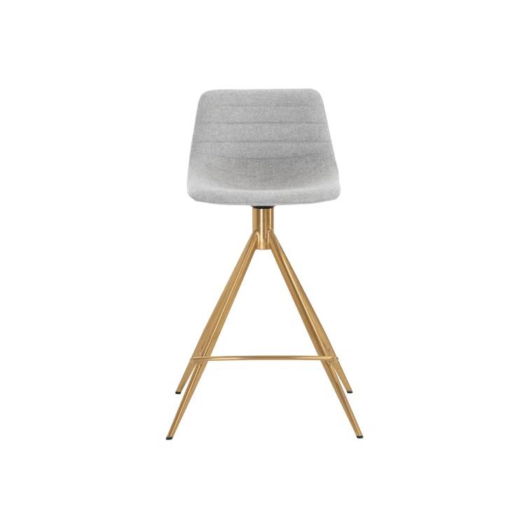 Belfast Koala Grey Gold-Base Swivel 26" Bar Stool