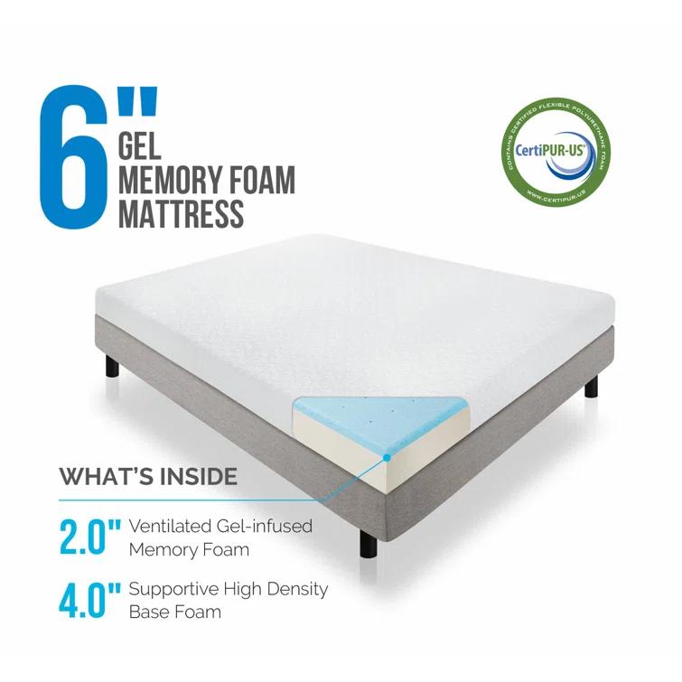Lucid LUCID Firm Cooling Gel infused Memory Foam Mattresses