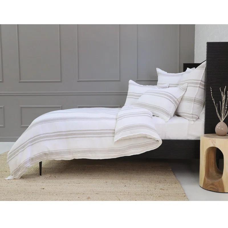 Pom Pom At Home Jackson Modern Farmhouse 100% Linen No Striped Duvet Cover