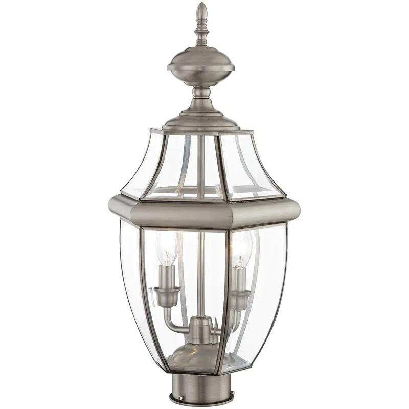 Lighting Lumens Outdoor Post Lantern Pendant with Clear Glass Shade - 2 Light Fixture