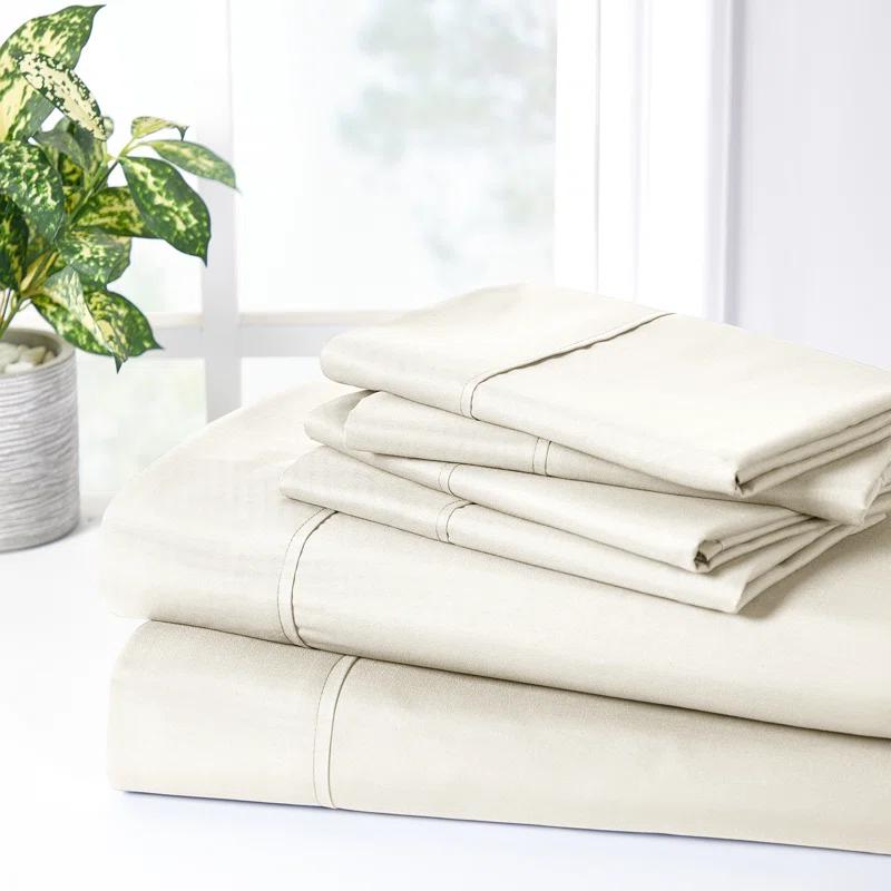 Bed Bath Fashions Bibb Home 2000 Count 6-Piece Rayon From Bamboo Sheet Set with Snug Grip