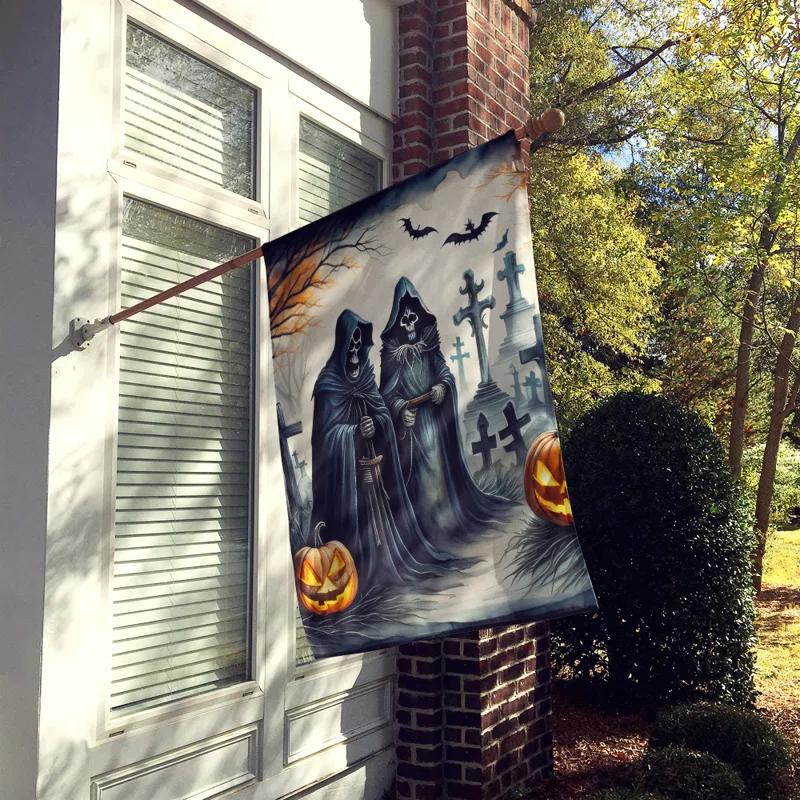 Caroline's Treasures Double Sided 40'' H x 28'' W Polyester Halloween House Flag