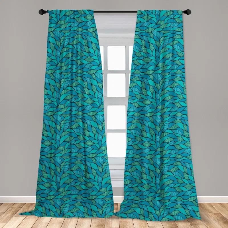 Abstract Semi-Sheer Rod Pocket Sliding Panel (Set of 2)