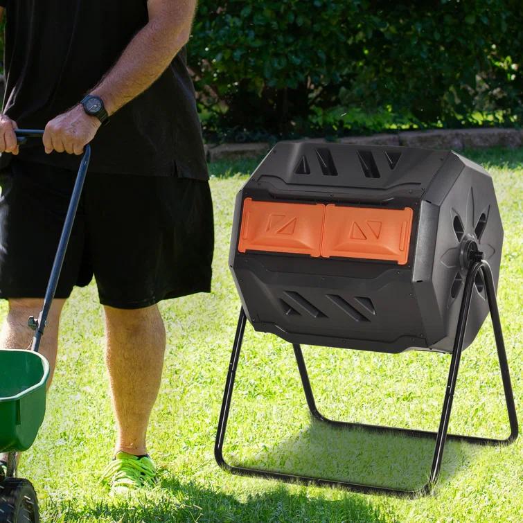 Outsunny 42.3 Gallons Outdoor Tumbler Composter with Latching Lid