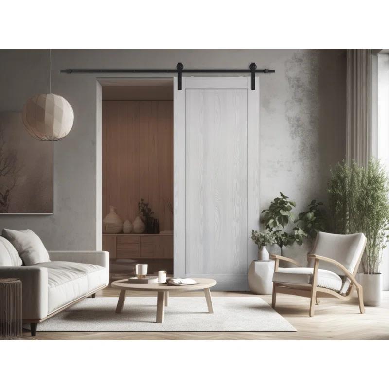 Belldinni 1 Panel Shaker Manufactured Wood Composite Sliding Barn Door With Hardware Kit