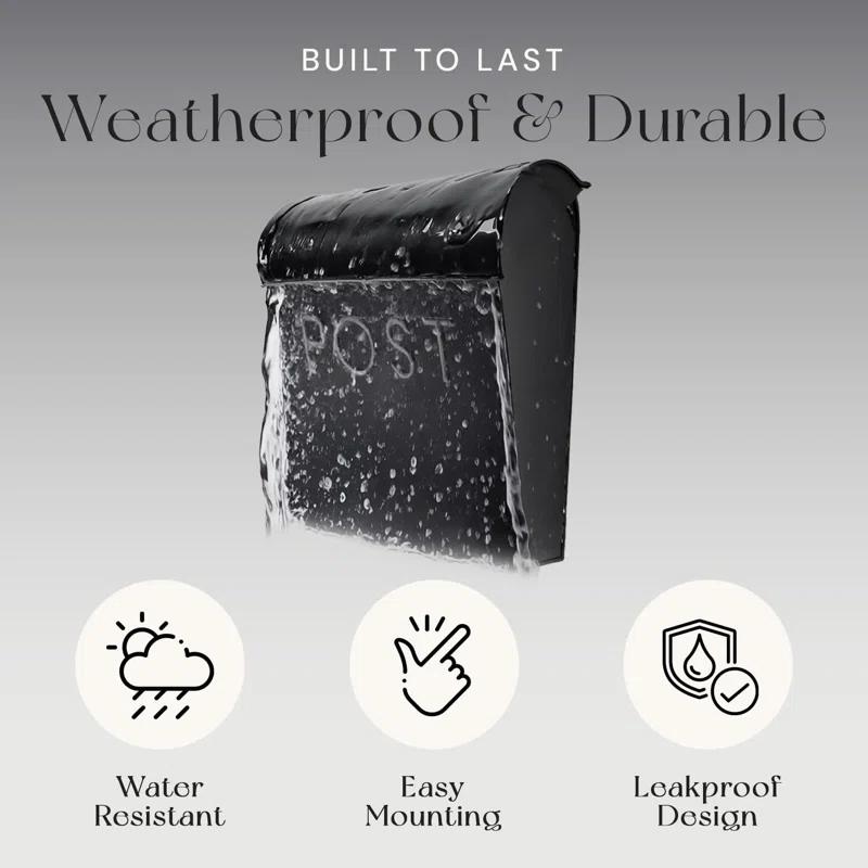 NACH Vicki Euro Farmhouse Max Water and Rust Protection Post Wall Mounted Mailbox