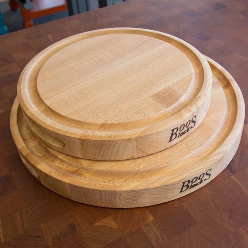John Boos Chef's Collection Round Maple Cutting Board with Groove