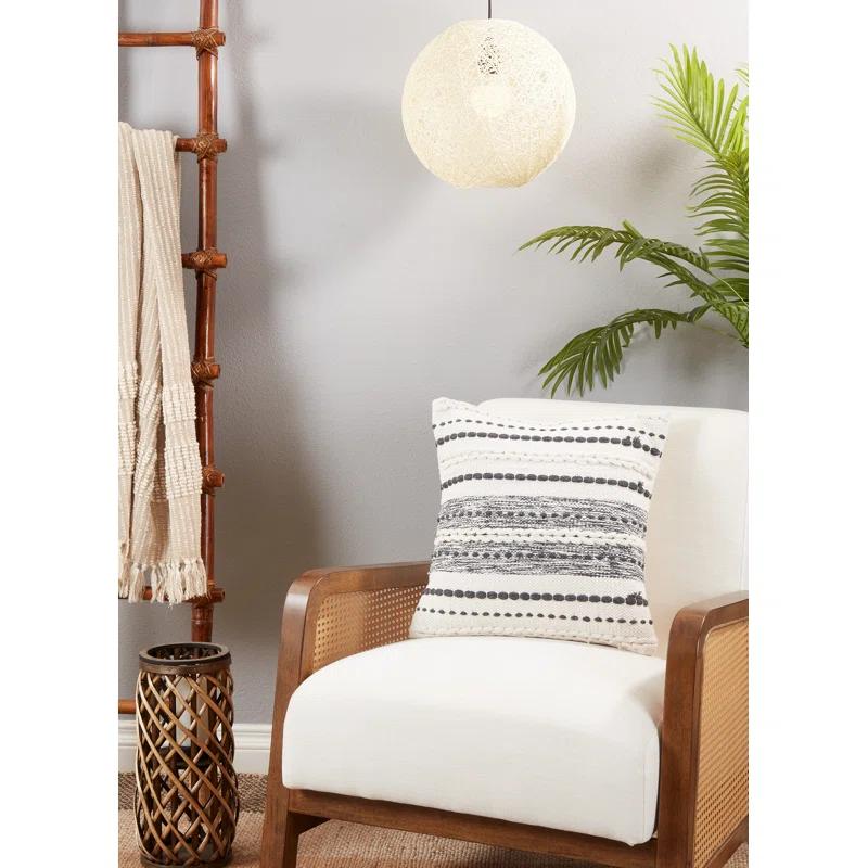 Saro Meir Design Striped Cotton Throw Pillow