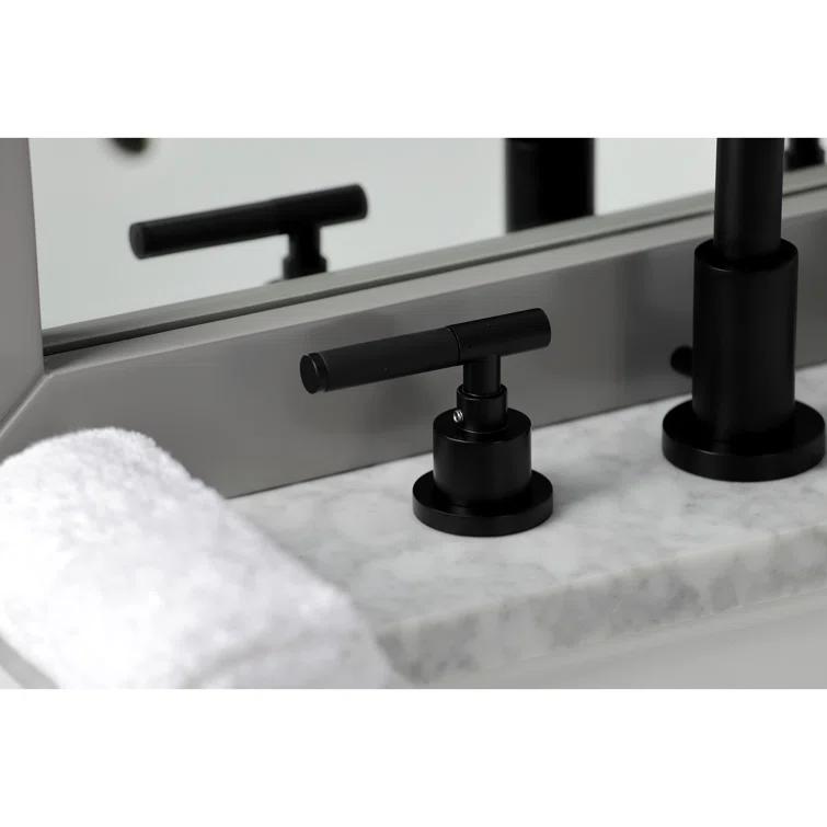 Kingston Brass Kingston Brass Kaiser Two-Handle 3-Hole Deck Mount Widespread Bathroom Faucet with Brass Pop-Up Drain FSC8950CKL