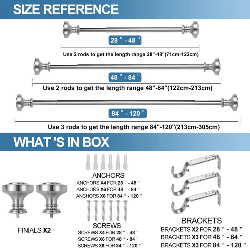 Red Barrel Studio® Gottlieb Steel Adjustable Single Curtain Rod