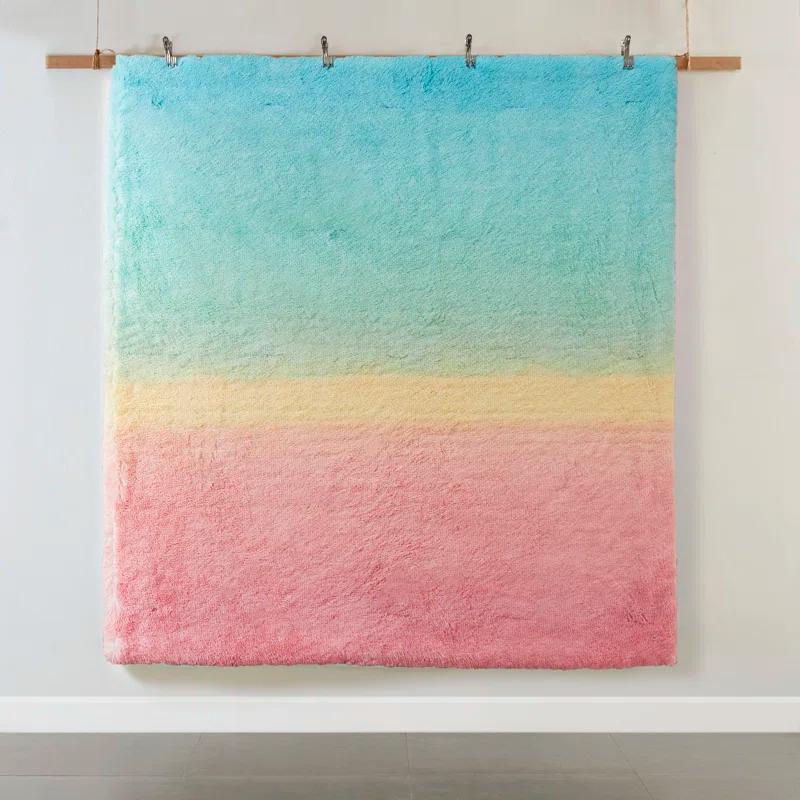 Pastel Ombre Shaggy Faux Fur Comforter Set