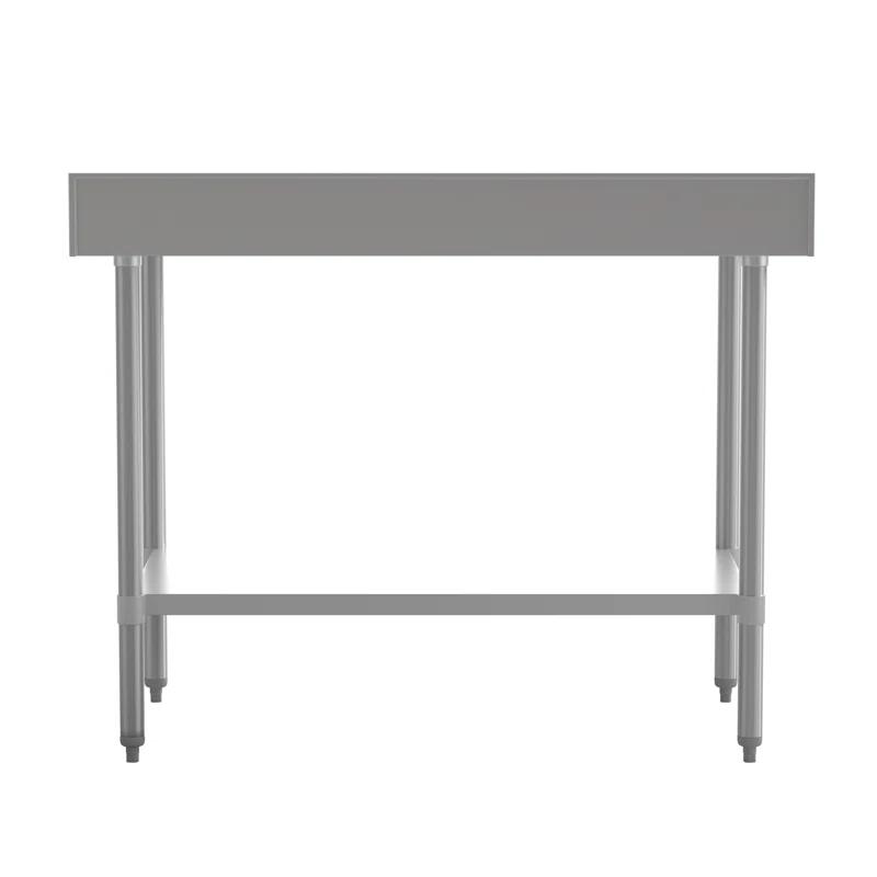 Flash Furniture Commercial Stainless Steel Kitchen Prep and Work Table with Shelf and Backsplash