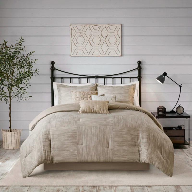 Madison Park Walter 7 Piece Printed Weave Seersucker Comforter Set