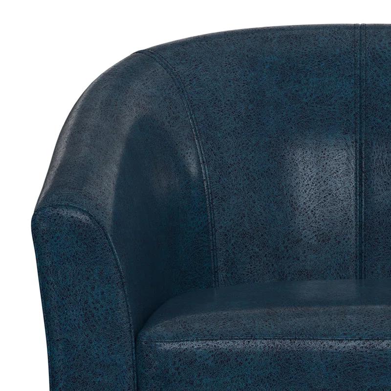 Simpli Home Austin 30"W Upholstered Vegan Faux Leather Contemporary Tub Accent Chair with High Arms and Deep Seat