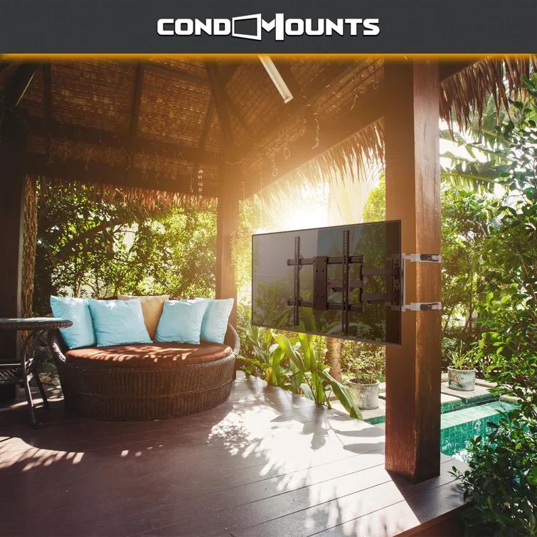 Condo Mounts CondoMounts NO Drill Full Motion Pillar TV Mount,Holds 80lbs,Fits 8" & Wider