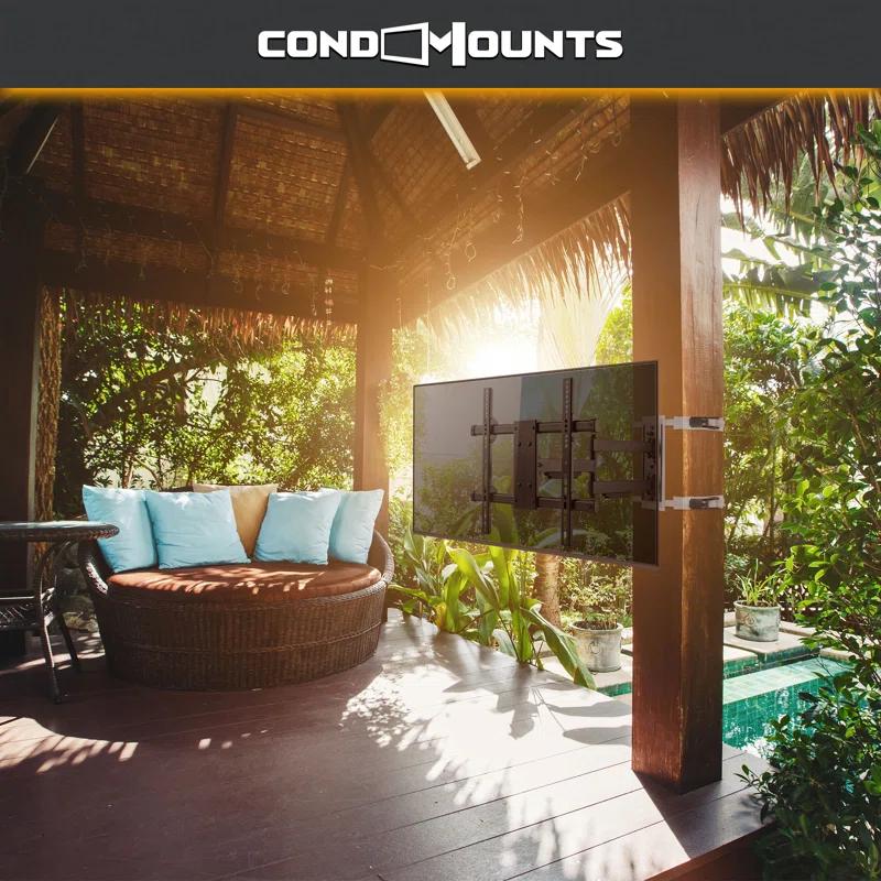 Condo Mounts CondoMounts NO Drill Full Motion Pillar TV Mount,Holds 80lbs,Fits 8" & Wider