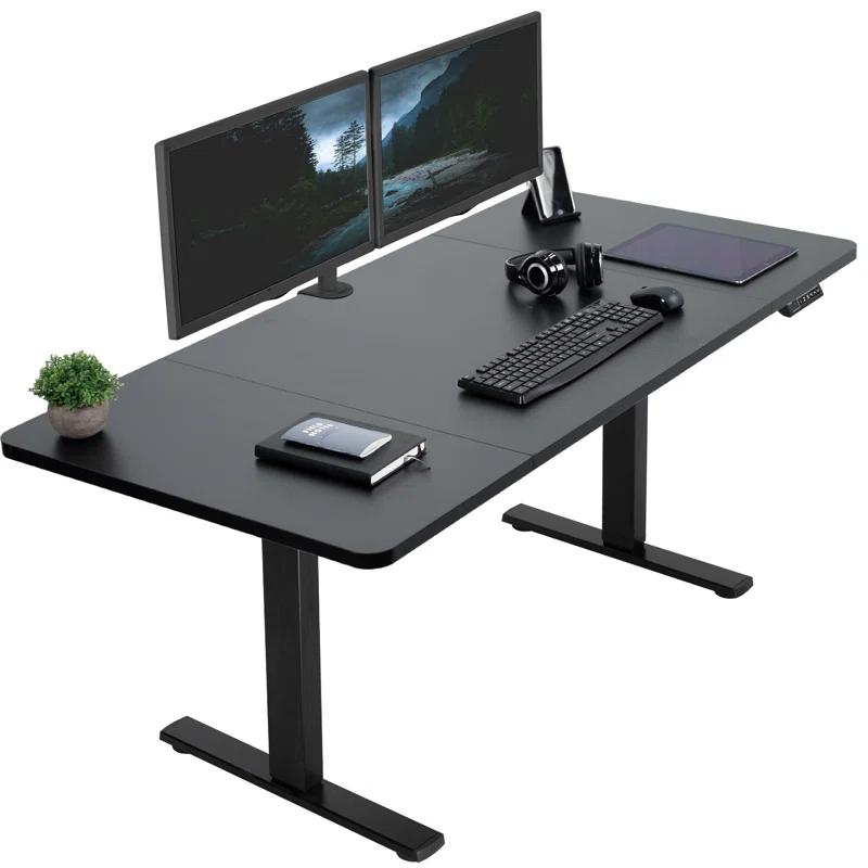 VIVO Single Motor Electric Desk with Push Button Memory Controller
