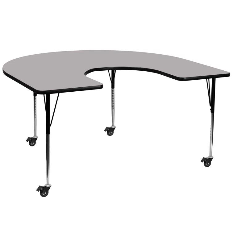 Flash Furniture Goddard 60''W x 66''L Horseshoe Thermal Laminate Activity Table - Adjustable Short Legs