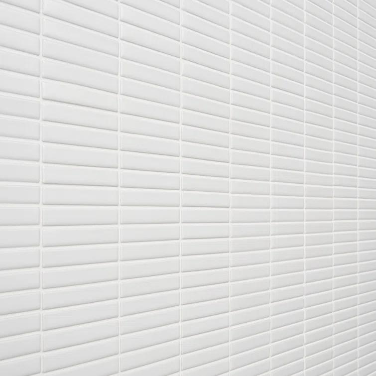 Monogram Stacked 11.19 In. X 11.9 In. Glossy Porcelain Mosaic Floor And Wall Tile (0.92 Sq. Ft. / Each)