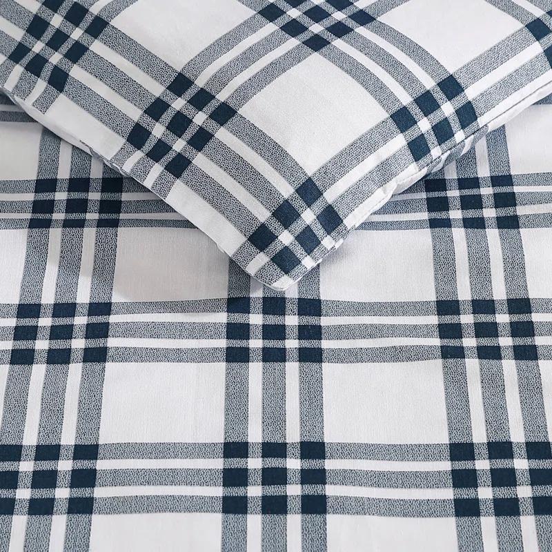 Eddie Bauer Arrowhead Eddie Bauer Basic Plaid Navy Cotton Percale Duvet Cover Set