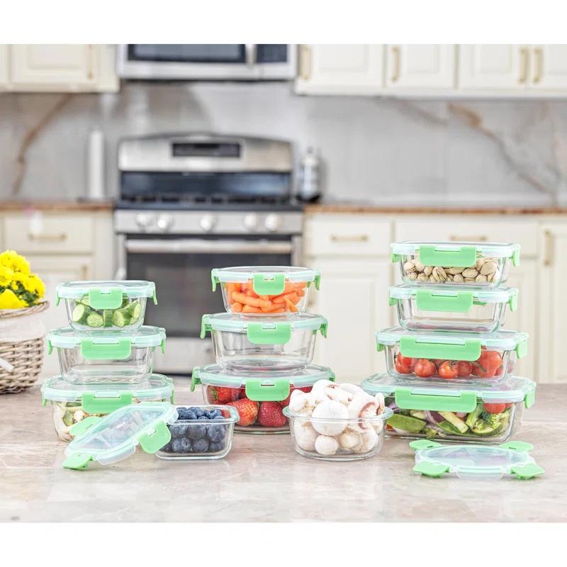 JoyJolt JoyJolt 24-Piece Glass Storage Container Kitchen Food Storage Set with Lids