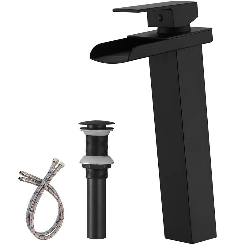 VIBRANTBATH 6009H-Black Vessel Sink Faucet Single-handle Bathroom Faucet with Drain Assembly