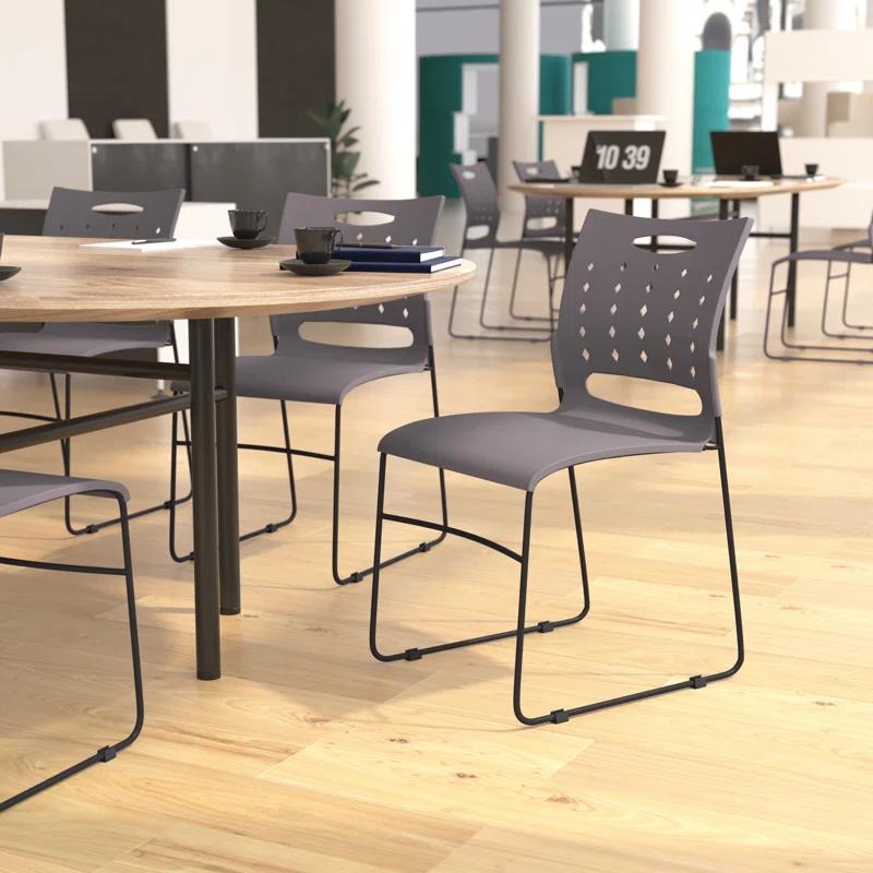 Flash Furniture 881 lb. Capacity Sled Base Stack Chair with Carry Handle and Air-Vent Back