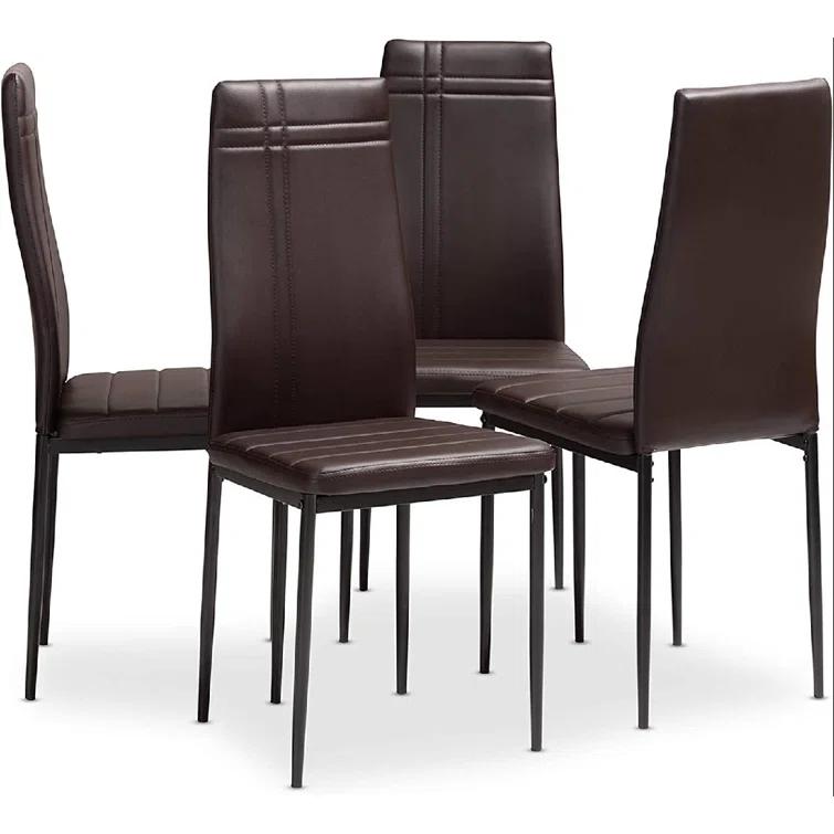 Wade Logan® Chavelle 22'' H Faux Leather Upholstered Parsons Chair (Set of 4)