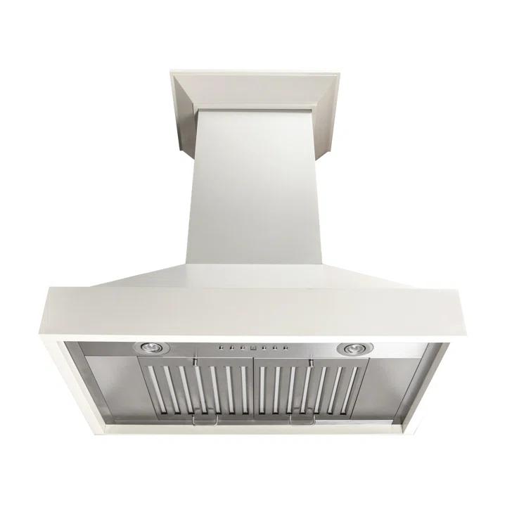 ZLINE 36 in. Convertible Vent Wooden Wall Mount Range Hood in Walnut