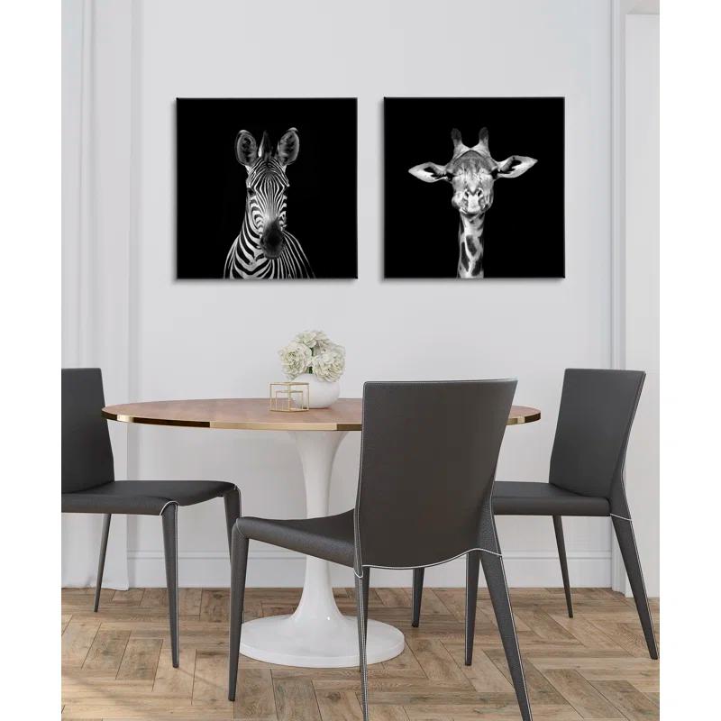 Latitude Run® " Minimalist Zebra Animal Portrait " by The Creative Bunch Studio 2 - Pieces