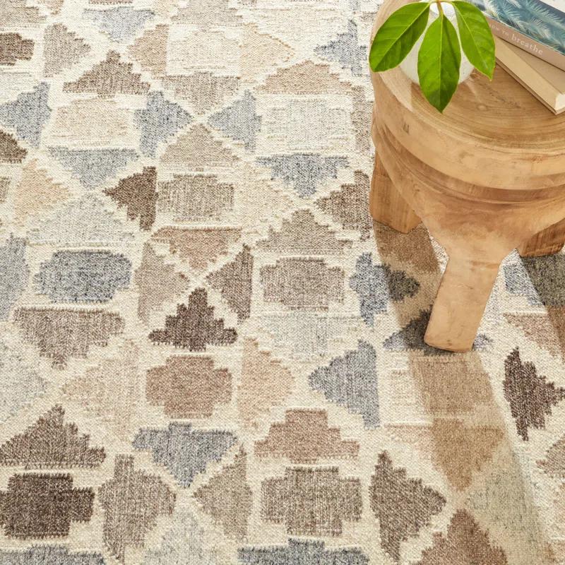 Dash and Albert Rugs Rufus Kit Kemp x Annie Selke Rufus Stone Kilim Natural Handwoven Wool Rug